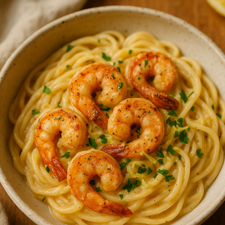 One-Pot Lemon Garlic Shrimp Pasta