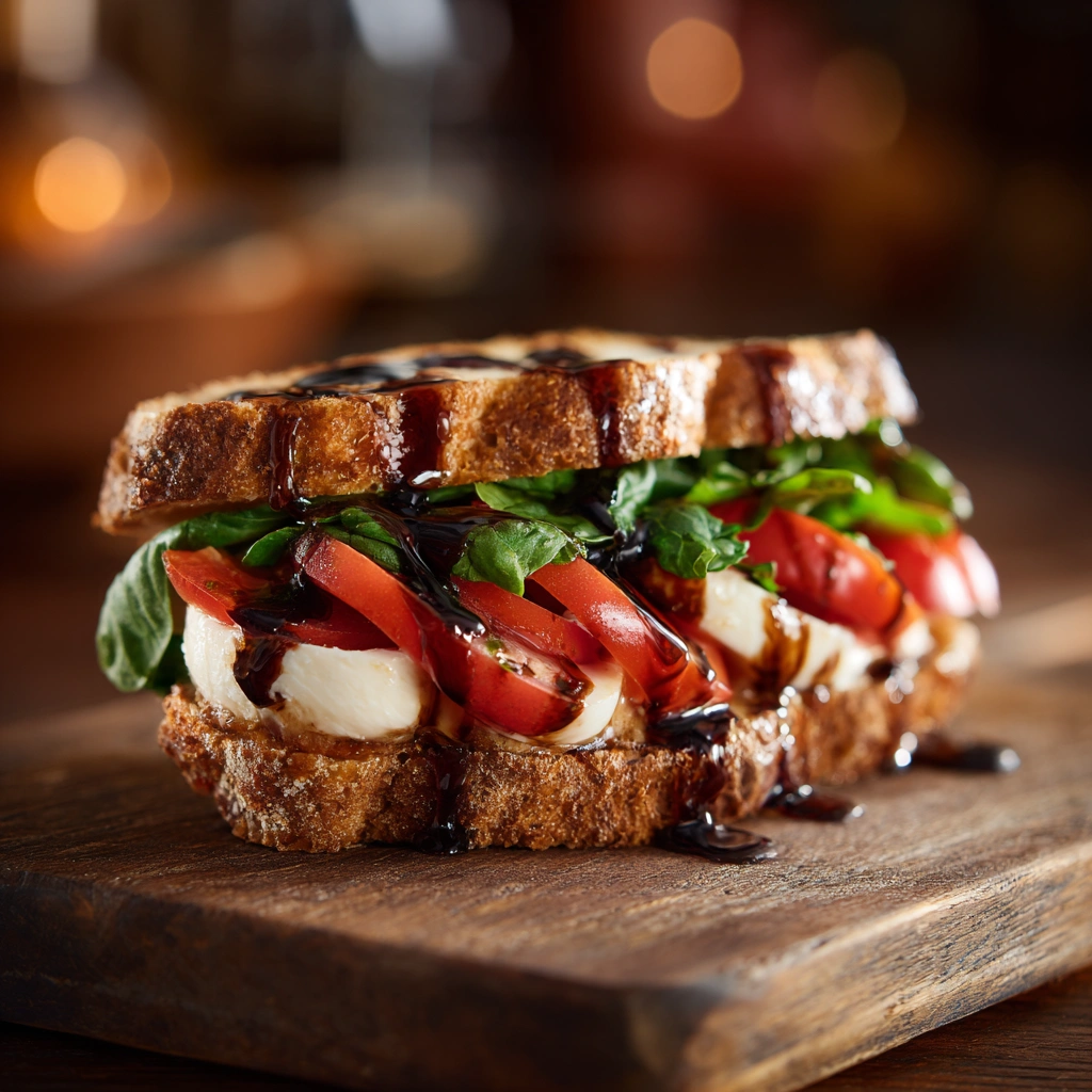 Caprese Sandwich with Balsamic Glaze
