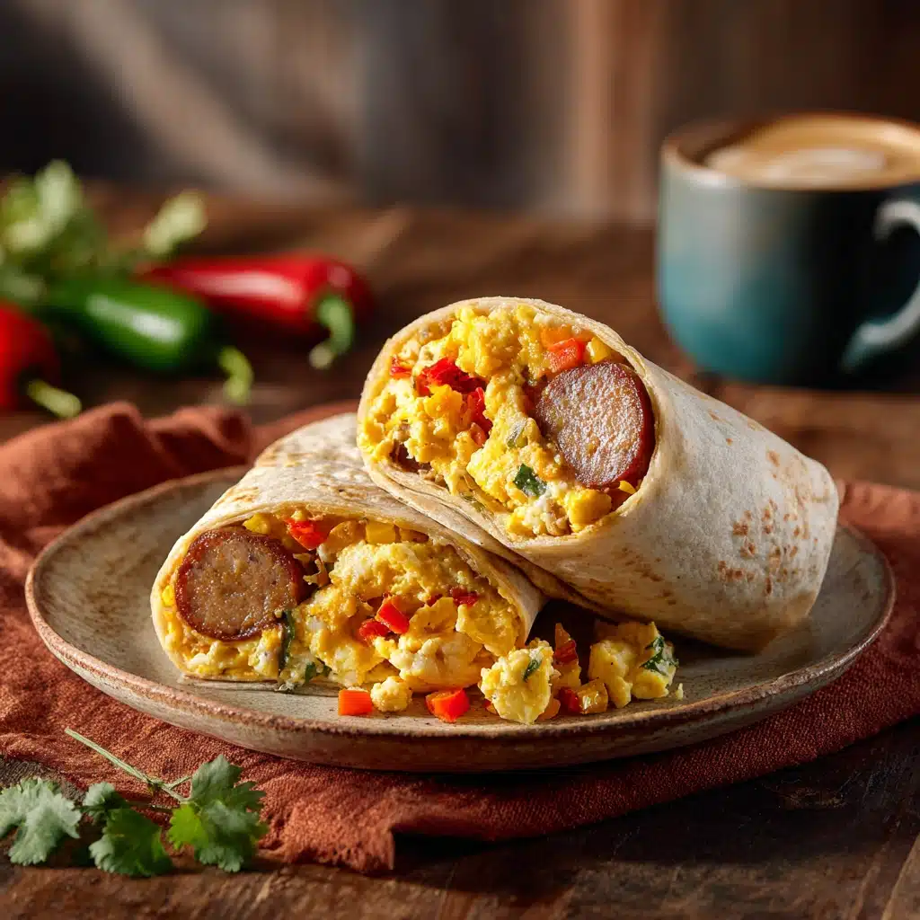 Breakfast Burrito with Eggs and Sausage