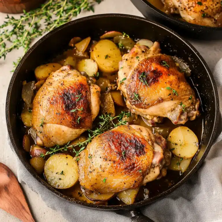 Skillet Apple Cider Chicken Thighs (Stove Top Recipe)