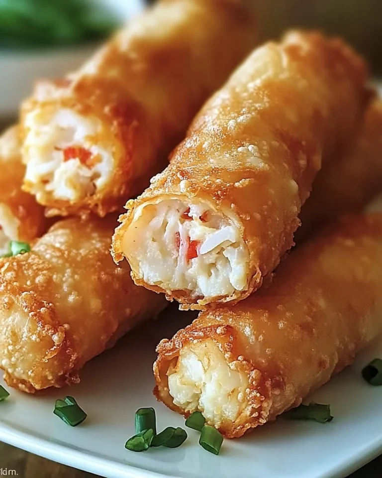 Delicious crab cake egg rolls served with dipping sauce on a plate