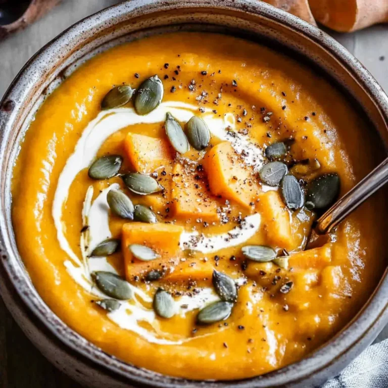 Easy Roasted Pumpkin and Sweet Potato Soup