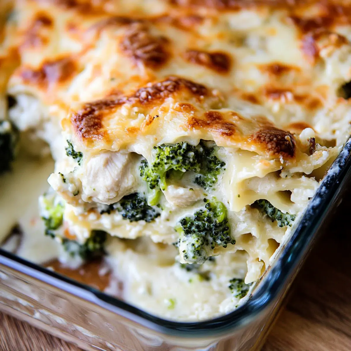 Chicken and Broccoli Lasagna Alfredo