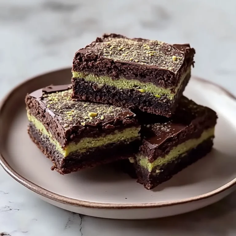 Dubai Chocolate Pistachio Brownies with Crumble Filling