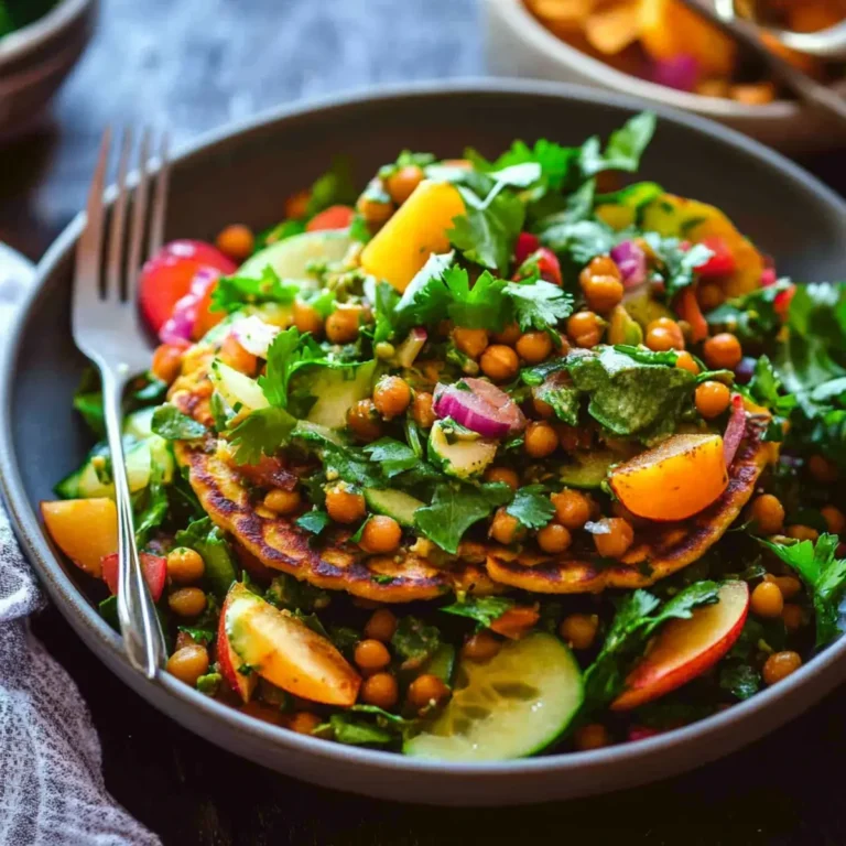 Autumn Lentil Salad with Chickpea Pancakes