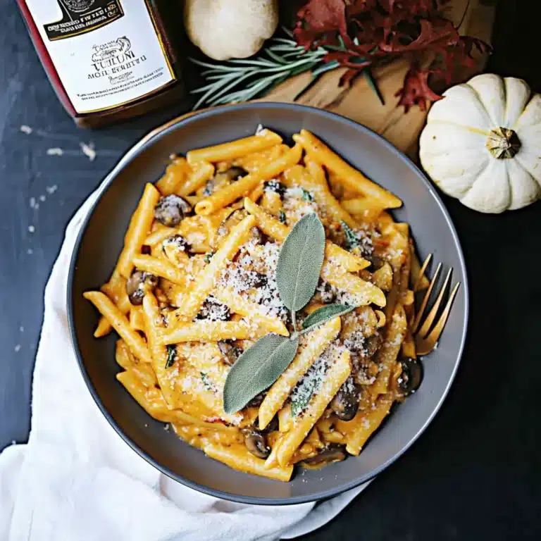 Pumpkin Pasta Sauce with Mushrooms and Sage