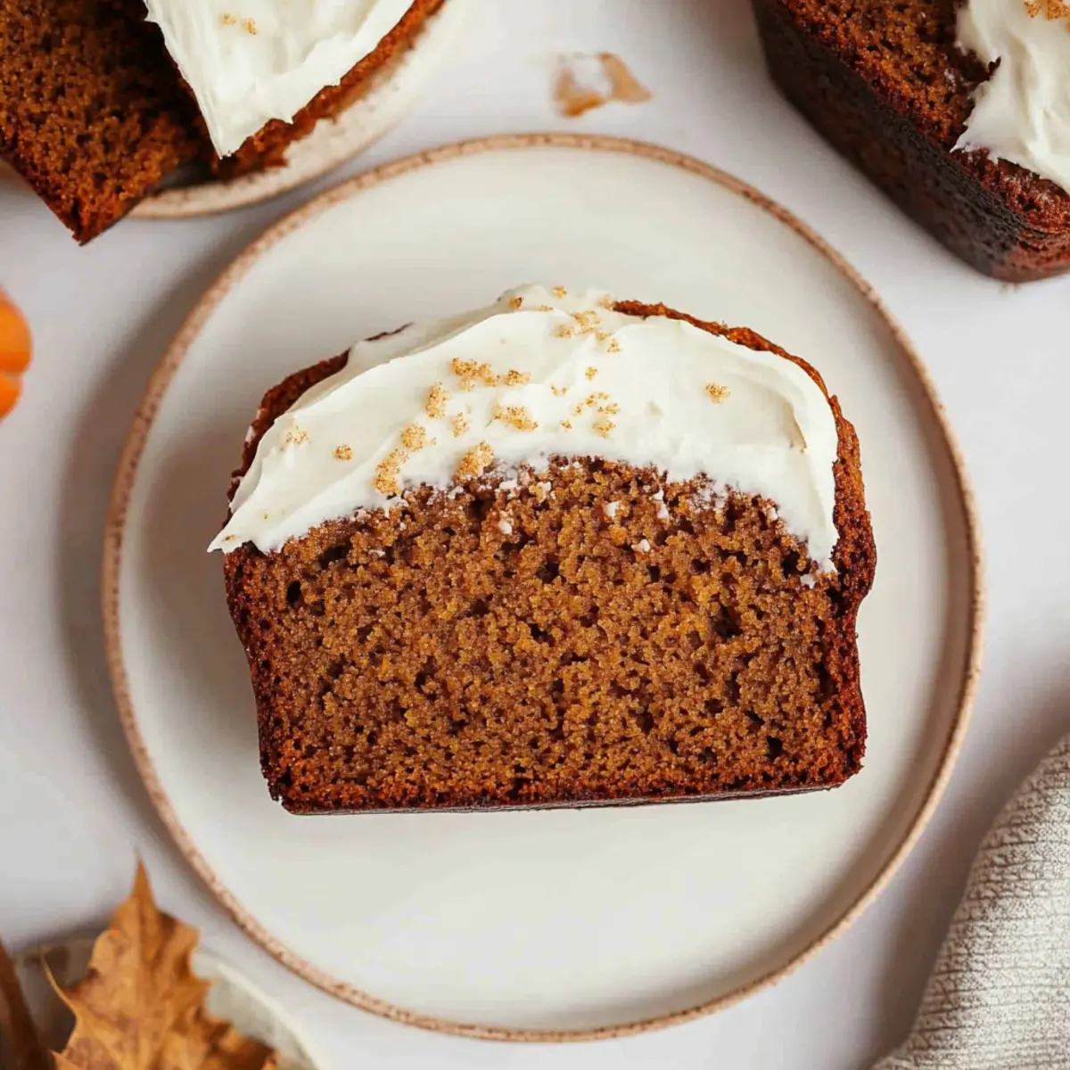 Pumpkin Bread with Cream Cheese Frosting