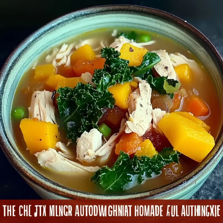 Leftover Chicken Soup with Butternut Squash & Kale