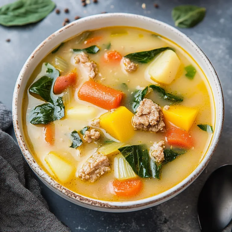 Hearty Ground Turkey Soup with Vegetables