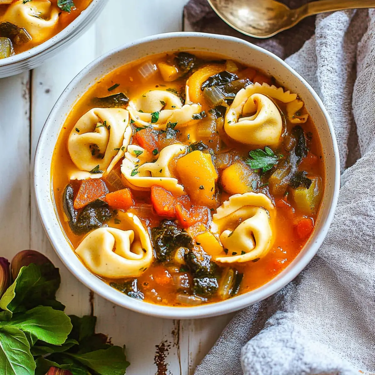 Veggie-Loaded Tortellini Soup (vegetarian)
