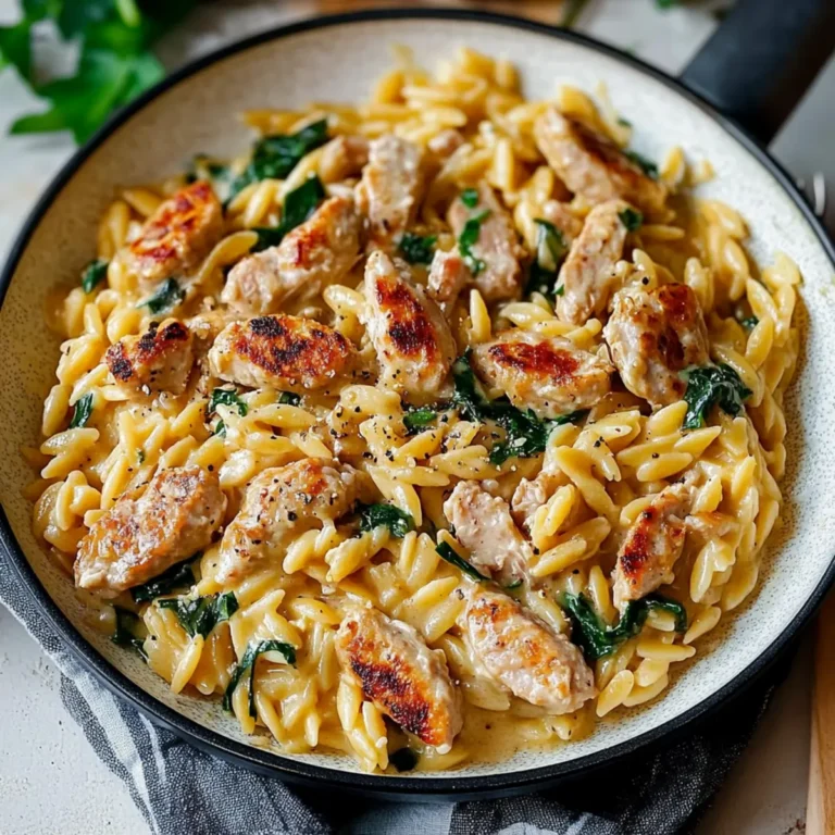 Creamy Chicken Sausage Orzo : A One-Pan Meal