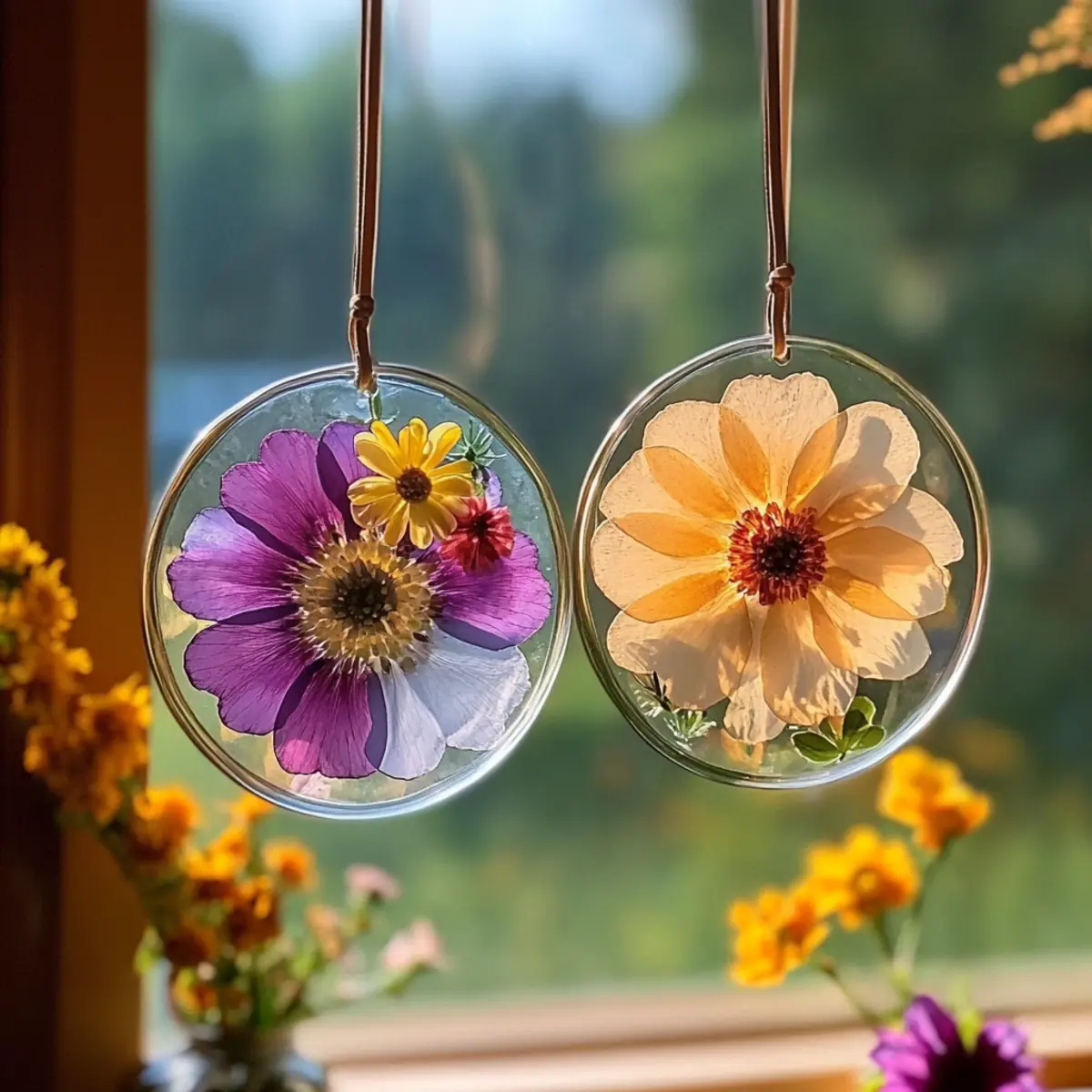 Clear Glue Flower Suncatchers: Turn Sunlight Into Art! - Savory Splash