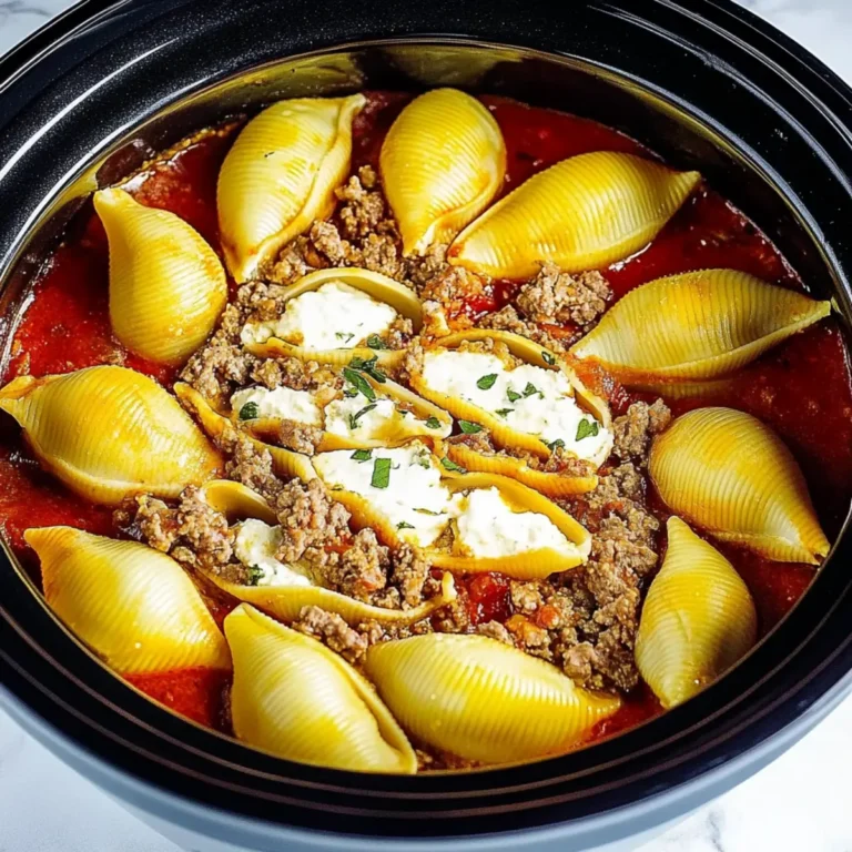Slow Cooker Stuffed Shells with Meat