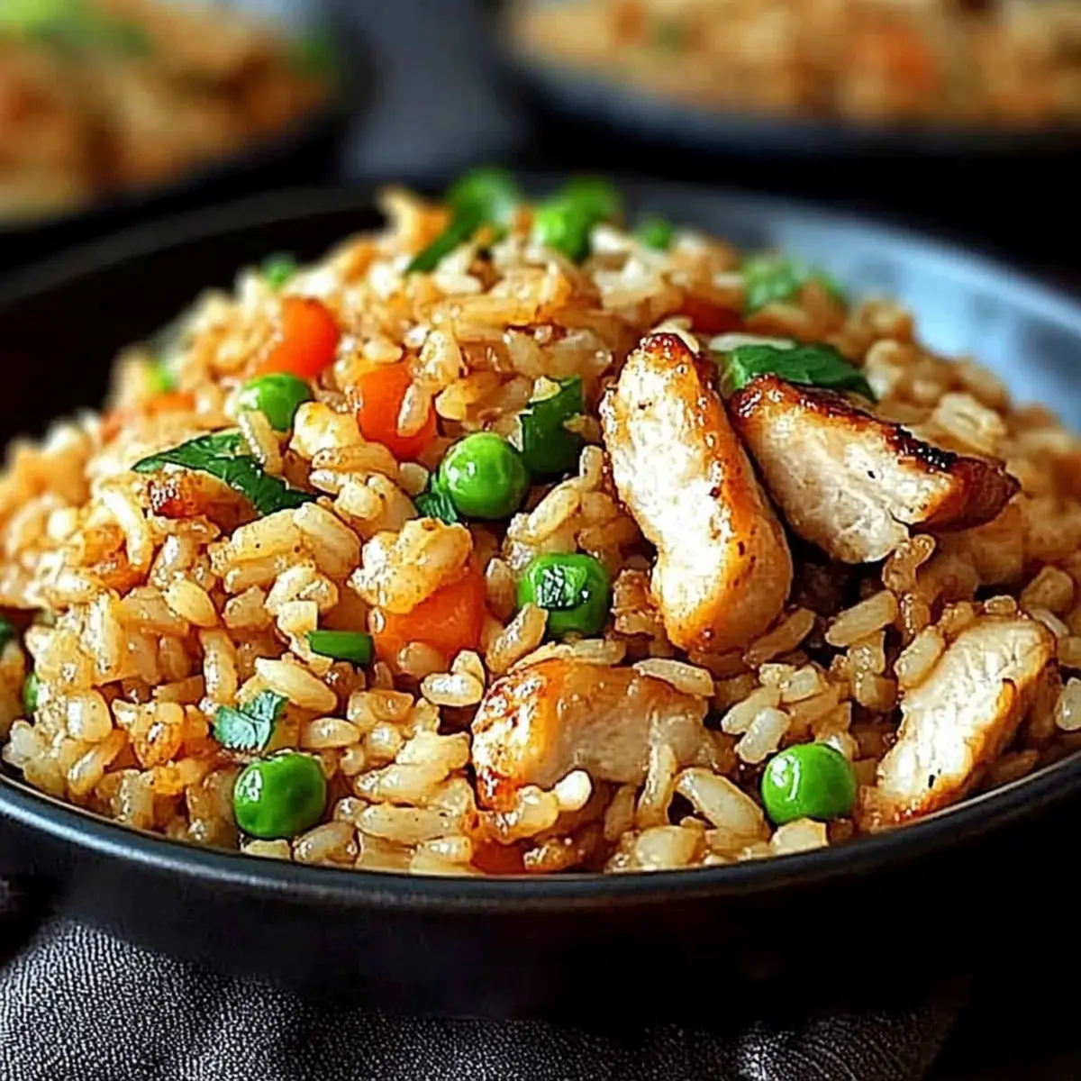 High Protein Crispy Garlic Chicken Fried Rice - 38g Protein Per Serving