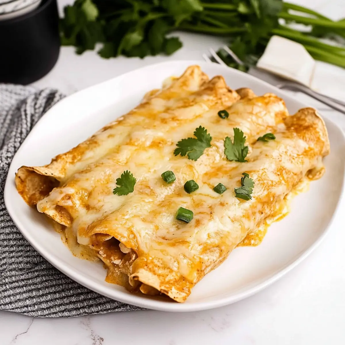 Low Carb White Chicken Enchiladas