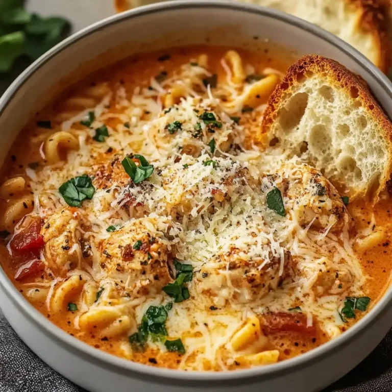 Easy Crockpot Chicken Parmesan Soup