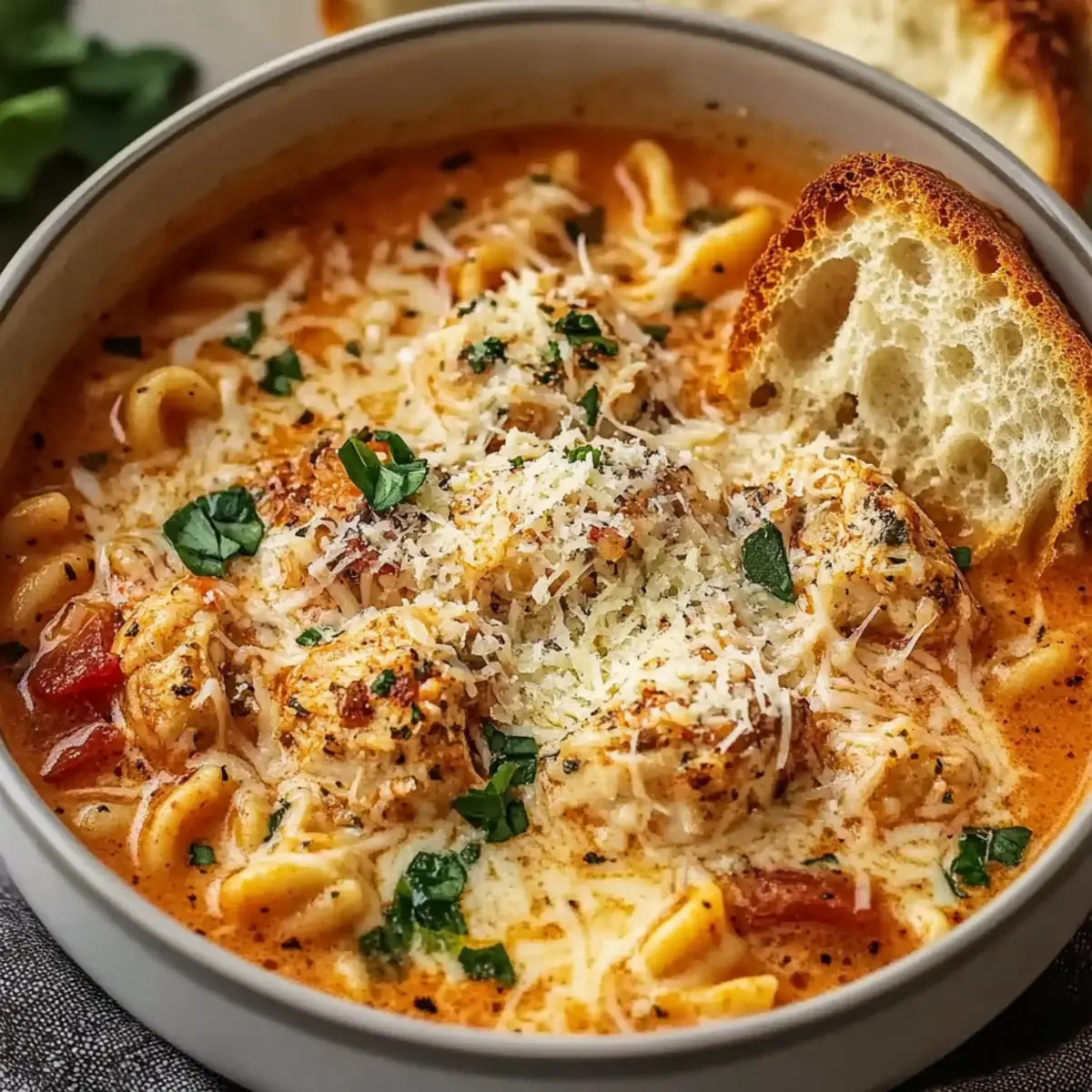 Easy Crockpot Chicken Parmesan Soup