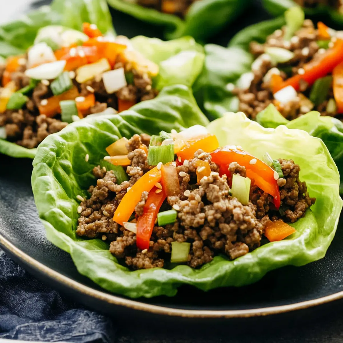 Asian-Style Ground Beef Lettuce Wraps