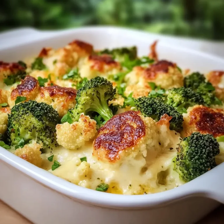 Keto Broccoli & Cauliflower Casserole 🥦🧀🌭