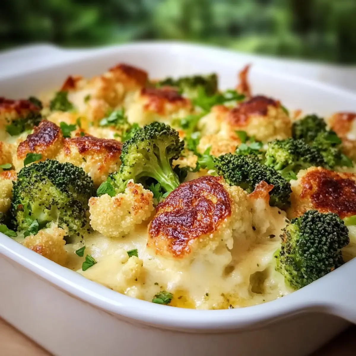 Keto Broccoli & Cauliflower Casserole 🥦🧀🌭