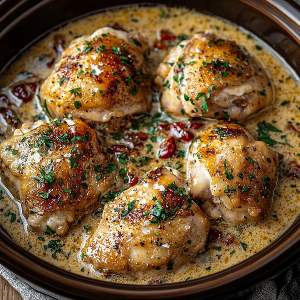 Crockpot Marry Me Chicken Thighs - Bite Tide