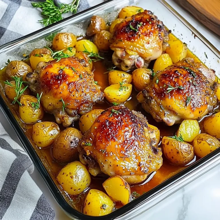 Oven-Roasted Chicken Thighs with Potatoes: Crispy & Juicy Delight