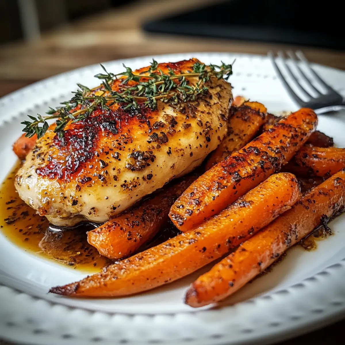 Honey Dijon Baked Chicken with Roasted Carrots | easy fall dinner